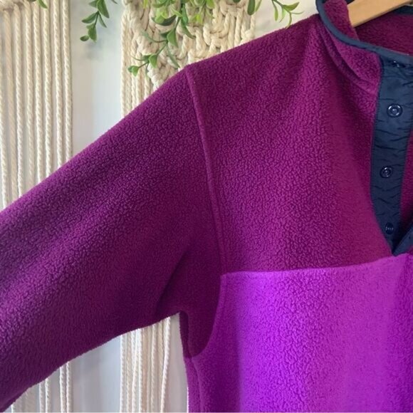 PATAGONIA Snap-T Synchilla Fleece Pullover Purple Girl’s Size XL 14 - Picture 5 of 14